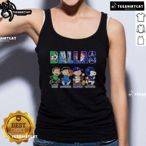 Peanuts Dallas Stars Mavericks Rangers Cowboys tank top featuring vibrant designs for sports fans and casual wear.