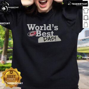 Alt Text: Premium Carolina Hurricanes World's Best Dad Sweatshirt featuring team logo and cozy design for hockey fans.
