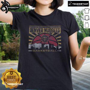Premium Denver Nuggets Regional Ladies Tee featuring team colors and logo, perfect for female fans of the Nuggets.