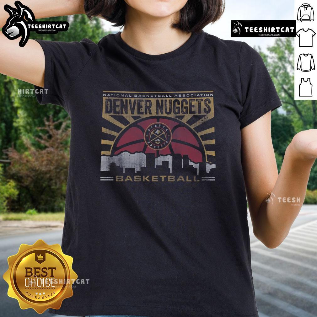 Premium Denver Nuggets Regional Ladies Tee featuring team colors and logo, perfect for female fans of the Nuggets.
