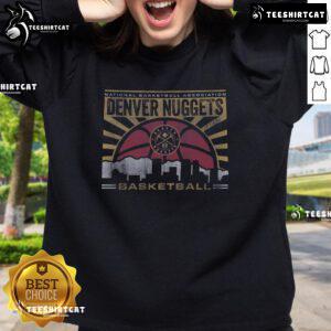 Premium Denver Nuggets regional sweatshirt in navy, featuring logo and comfortable fit for fans and sports enthusiasts.