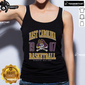 Premium East Carolina Pirates basketball tank top featuring vibrant team colors and logo, perfect for fans and athletes.