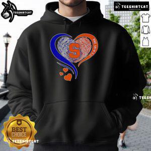 Premium Fingerprint Heart Syracuse Orange Hoodie showcasing unique DNA-inspired design for fans and fashion lovers.
