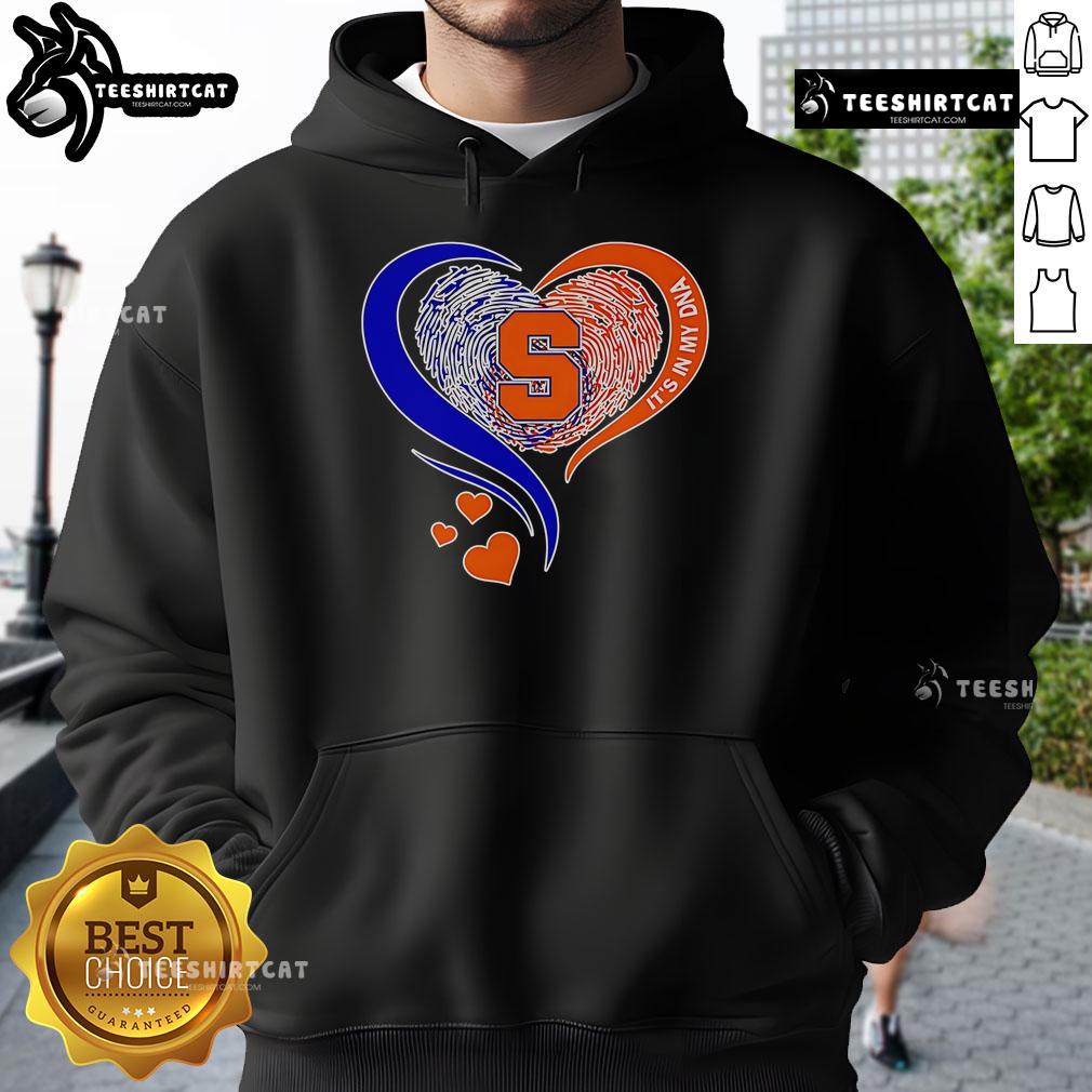 Premium Fingerprint Heart Syracuse Orange Hoodie showcasing unique DNA-inspired design for fans and fashion lovers.