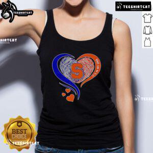 Premium Fingerprint Heart Syracuse Orange Tank Top showcasing vibrant team colors and unique DNA-inspired design.