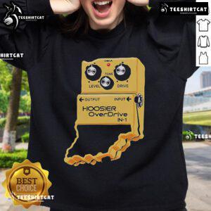 Premium Hoosier OverDrive Sweatshirt in navy blue, showcasing stylish design and comfortable fit for everyday wear.