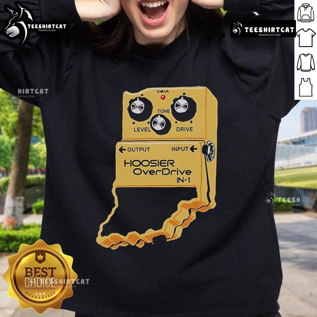Premium Hoosier OverDrive Sweatshirt in navy blue, showcasing stylish design and comfortable fit for everyday wear.