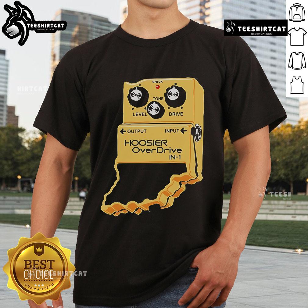 Alt Text: Premium Hoosier Overdrive T-Shirt featuring a bold design and comfortable fit, perfect for racing enthusiasts.