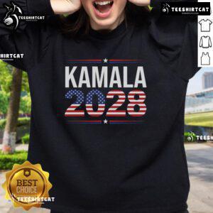 Premium Kamala Harris 2028 retro sweatshirt featuring bold graphics, perfect for supporters of Kamala for President.