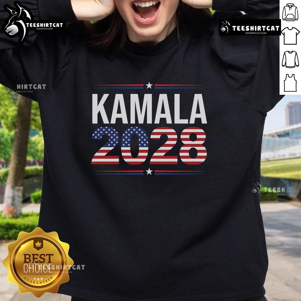 Premium Kamala Harris 2028 retro sweatshirt featuring bold graphics, perfect for supporters of Kamala for President.