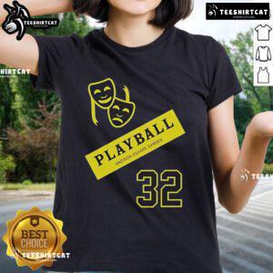 Alt Text: Premium New York Knicks Playball tee for ladies, featuring vibrant design, perfect for game day at Madison Square Garden.