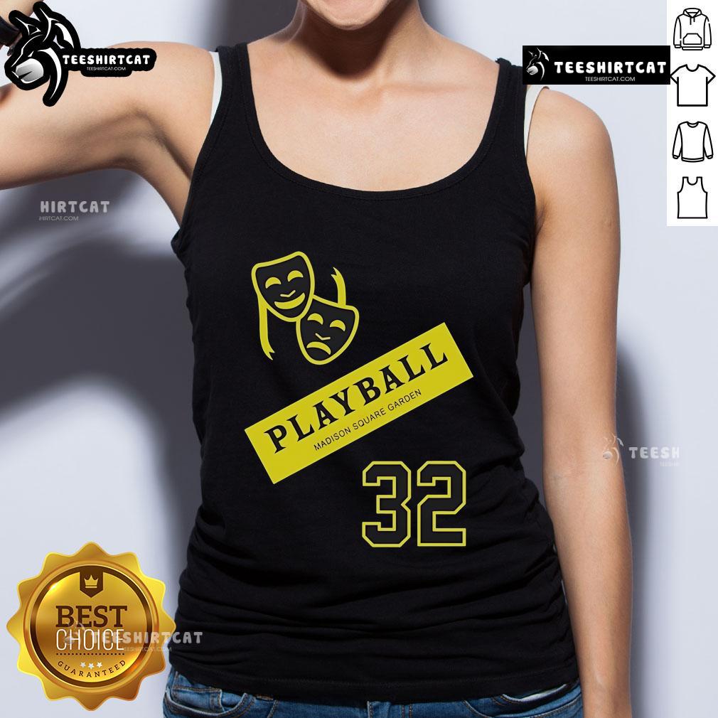 Premium New York Knicks Playball tank top at Madison Square Garden, perfect for fans and game day attire.