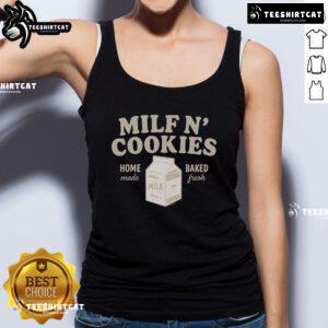 Premium Milf N Cookies Tank Top featuring a fresh homemade baked cookie design, perfect for cookie lovers and fashion enthusiasts.