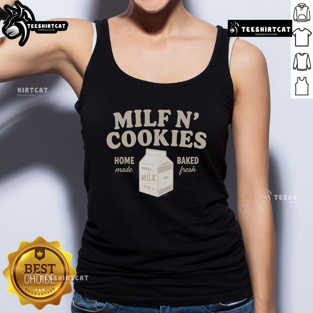 Premium Milf N Cookies Tank Top featuring a fresh homemade baked cookie design, perfect for cookie lovers and fashion enthusiasts.