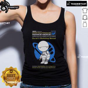 Premium Paranoid Android Owners Workshop Manual Tank Top featuring a stylish design for tech enthusiasts.