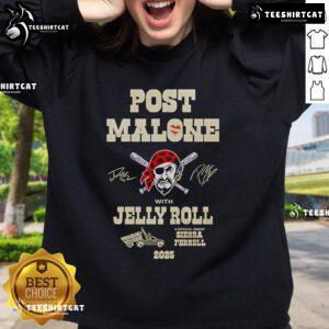 Premium Post Malone Jelly Roll Big Ass Stadium Tour X Pittsburgh Pirates sweatshirt featuring vibrant graphics and cozy design.