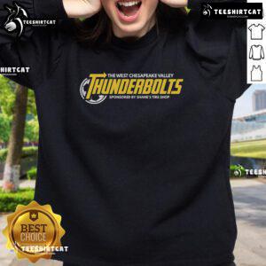 Premium The West Chesapeake Valley Thunderbolts Soccer Sweatshirt in navy blue, perfect for team spirit and comfort.