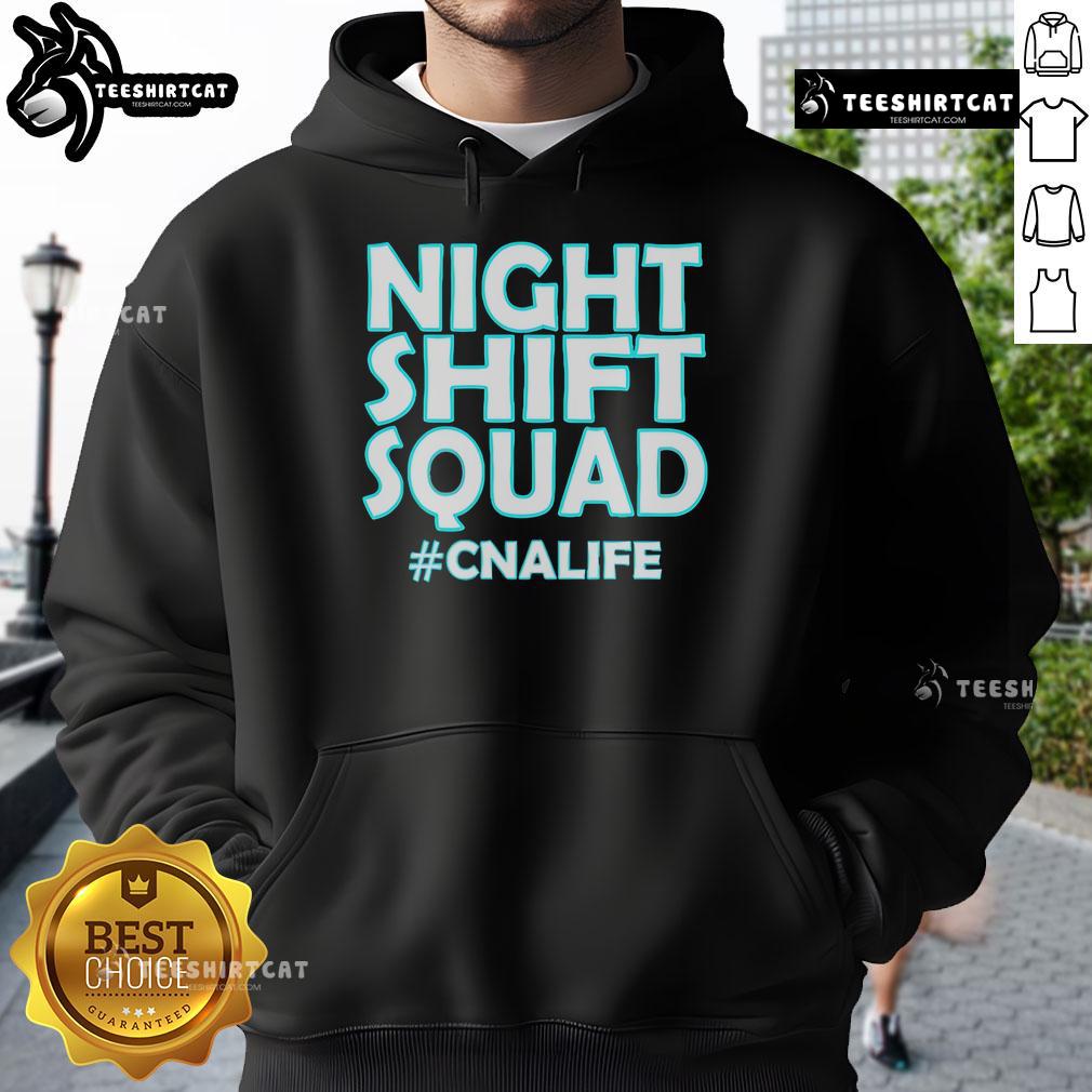 Pretty Night Shift Squad CNALIFE Hoodie in vibrant colors, perfect for nurses and healthcare workers on night shifts.