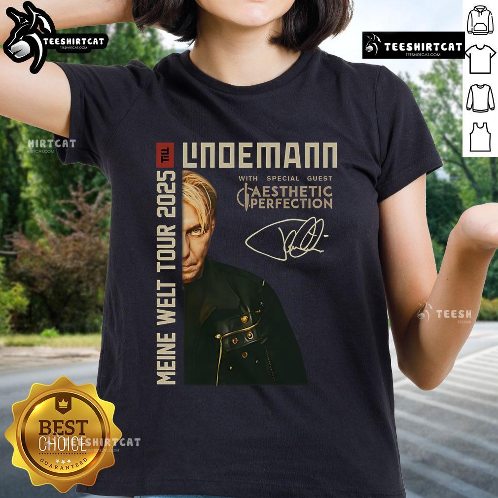 Top 2-Sided Till Lindemann Meine Welt Tour 2025 Rundhals Ladies Tee featuring vibrant design and stylish fit.