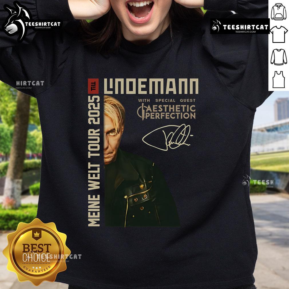 Top 2-Sided Till Lindemann Meine Welt Tour 2025 Rundhals Sweatshirt featuring vibrant design and comfortable fit.