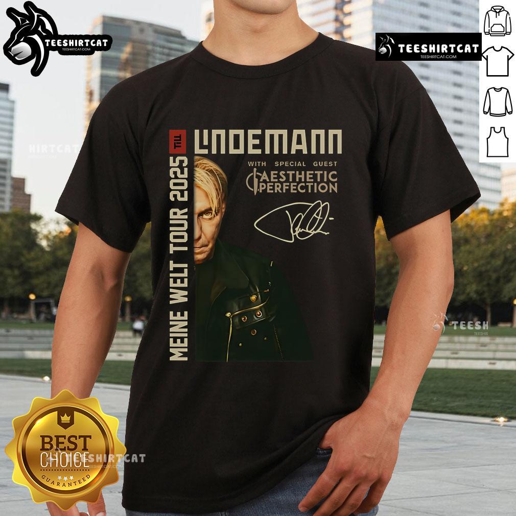 Alt Text: Top 2-Sided Till Lindemann Meine Welt Tour 2025 Rundhals T-Shirt featuring bold graphics and vibrant colors.
