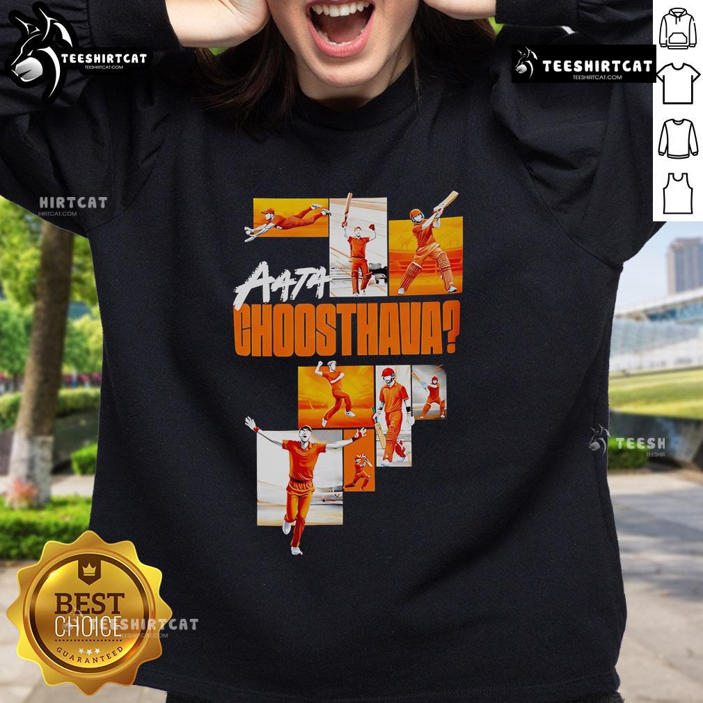 Stylish Top Aata Choosthava sweatshirt featuring vibrant colors and a trendy design, perfect for casual wear.