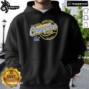 Top California Golden Bears 2025 NCAA Women's Tennis National Champions hoodie featuring team colors and logo.