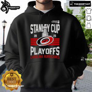 2025 Carolina Hurricanes Stanley Cup Playoff hoodie featuring team logo and vibrant colors, perfect for fans.