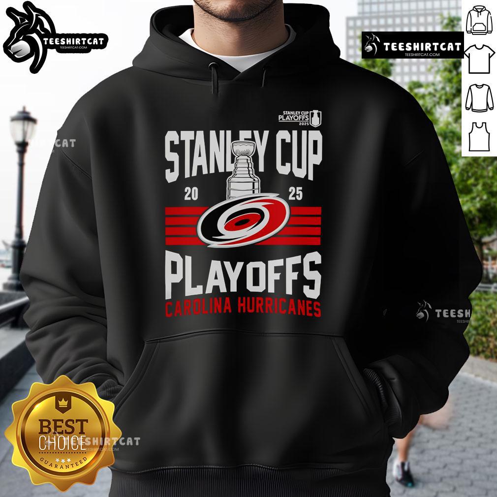 2025 Carolina Hurricanes Stanley Cup Playoff hoodie featuring team logo and vibrant colors, perfect for fans.