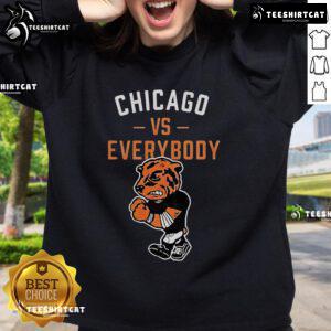 Alt Text: Top Chicago Vs Everybody mascot sweatshirt featuring vibrant graphics and a stylish design for urban fashion enthusiasts.