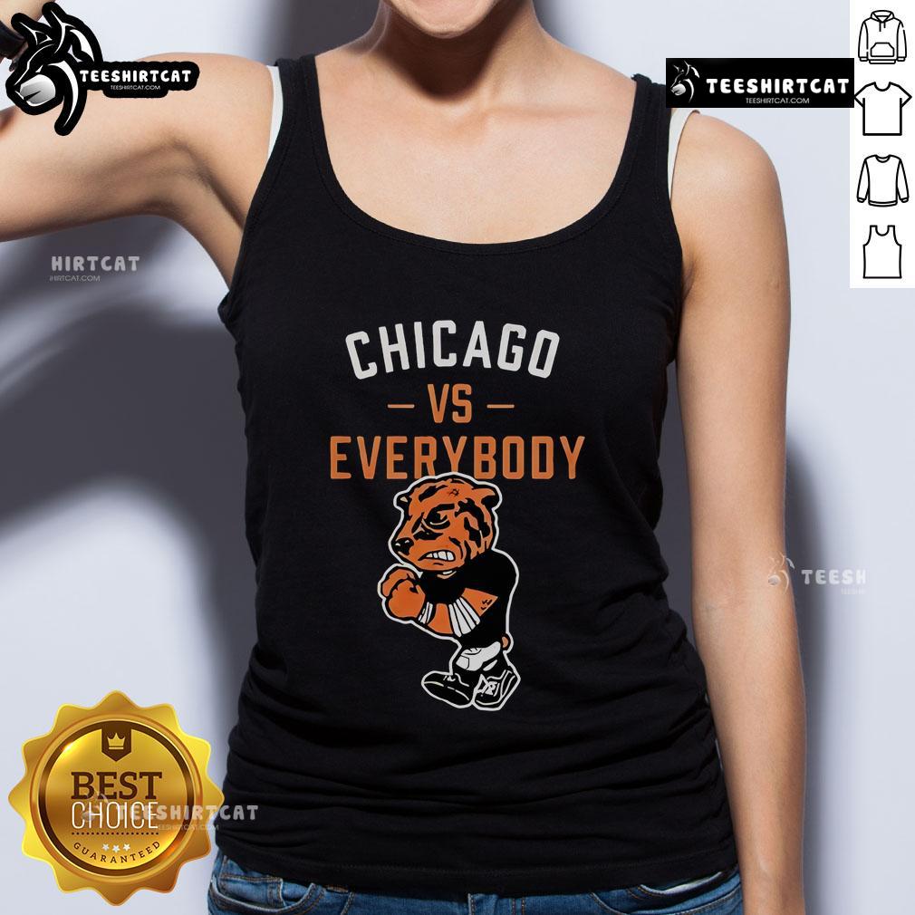 Top Chicago Vs Everybody mascot tank top featuring a bold graphic design, perfect for summer wear and sports enthusiasts.