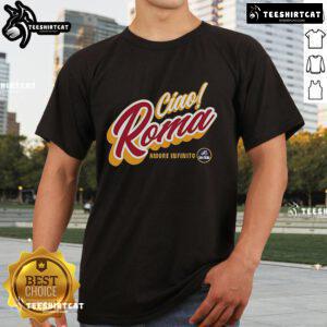 Alt Text: Top Ciao Roma Amore Infinito T-Shirt featuring a stylish design perfect for fashion lovers and Rome enthusiasts.