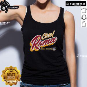 Stylish Top Ciao Roma Amore Infinito Tank Top featuring a vibrant design, perfect for summer outfits and casual wear.