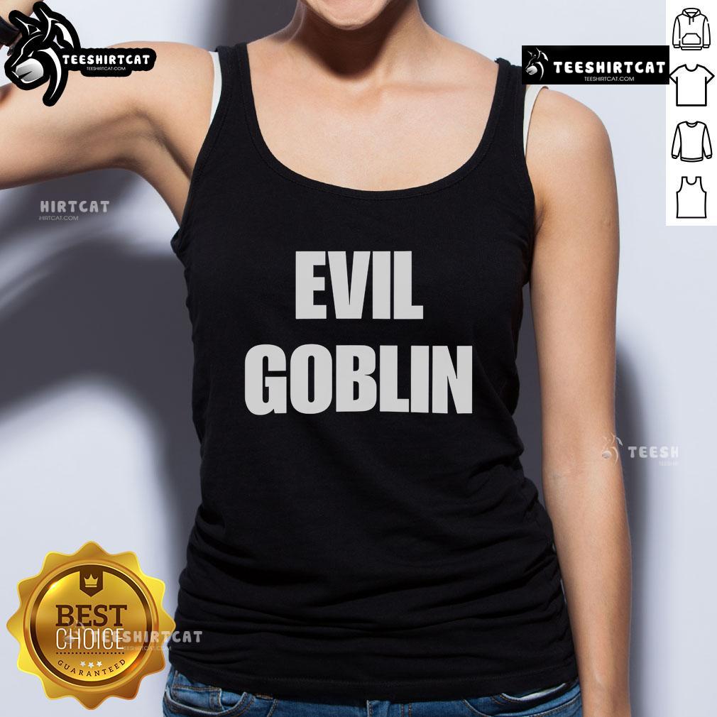 Top Evil Goblin Tank Top featuring a whimsical goblin graphic, perfect for fantasy enthusiasts and casual wear.
