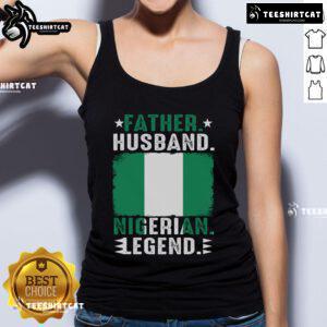 Top Father Husband Nigeria Father's Day Proud Dad Family Lover Tank Top showcasing a joyful dad with his family.