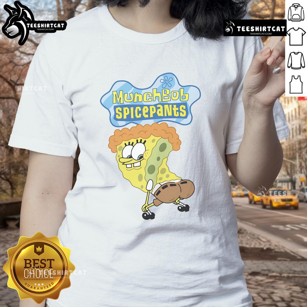 Funny MunchBob SpicePants Spongebob Squarepants ladies tee featuring vibrant colors and playful design, perfect for fans.