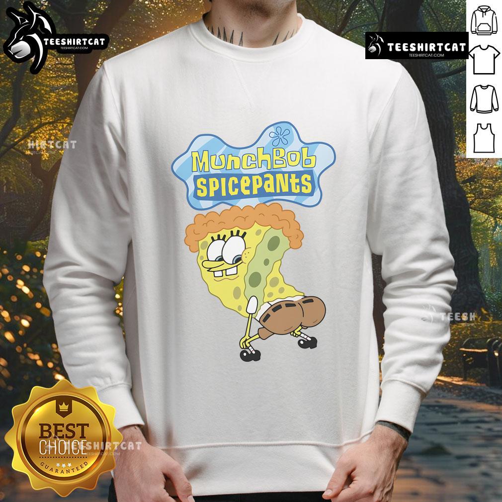 Funny MunchBob SpicePants sweatshirt featuring Spongebob Squarepants design, perfect for fans of the animated series.