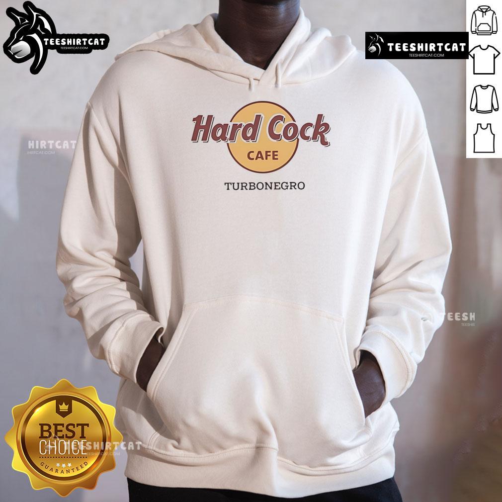 Funny Turbonegro Hard Cock Cafe hoodie featuring bold graphic design, perfect for fans of quirky fashion and punk culture.