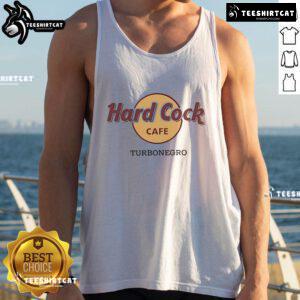 Funny Turbonegro Hard Cock Cafe tank top featuring bold graphics and a humorous design, perfect for casual wear.