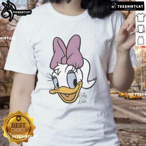 Good Daisy Duck Disney big face ladies tee featuring vibrant colors and a playful design, perfect for Disney fans.