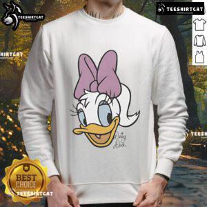 Alt Text: Good Daisy Duck Disney big face sweatshirt featuring a vibrant design of Daisy Duck's cheerful expression.