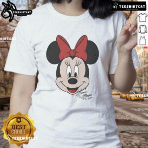 Alt Text: Good Minnie Mouse Disney big face ladies tee featuring a vibrant design of Minnie Mouse for stylish Disney fans.