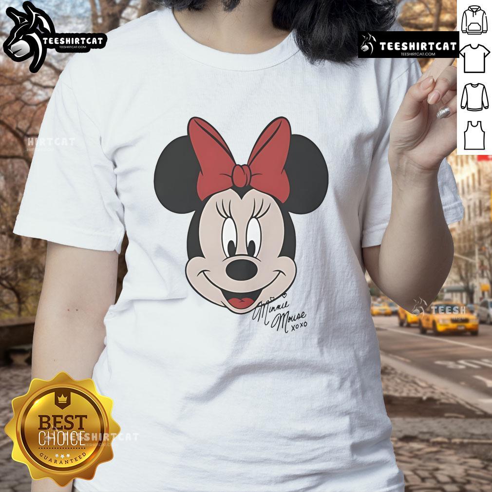 Alt Text: Good Minnie Mouse Disney big face ladies tee featuring a vibrant design of Minnie Mouse for stylish Disney fans.