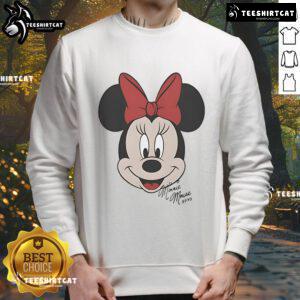 Alt Text: Good Minnie Mouse Disney big face sweatshirt featuring a vibrant graphic of Minnie Mouse on a cozy fabric.