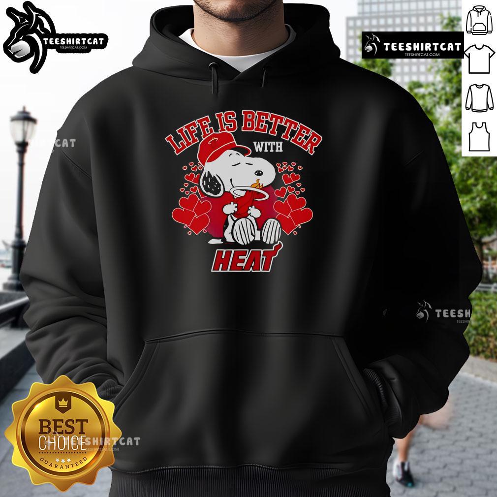 Good Snoopy Life is Better with Miami Heat Hoodie featuring vibrant graphics and cozy design for fans.