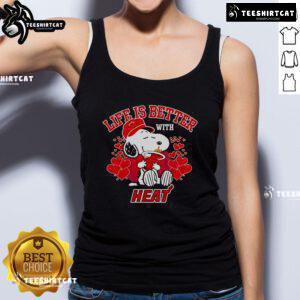 Good Snoopy Life is Better with Miami Heat tank top featuring a fun design, perfect for basketball fans and summer wear.