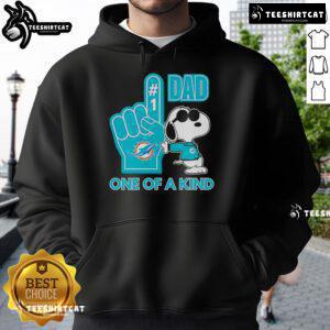 Unique Good Snoopy Miami Dolphins hoodie for dads, showcasing a fun design perfect for football fans and collectors.