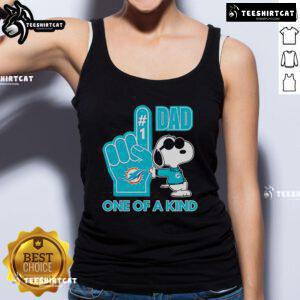 Alt Text: Unique Good Snoopy Miami Dolphins tank top for dads, featuring a fun design perfect for game day or casual wear.