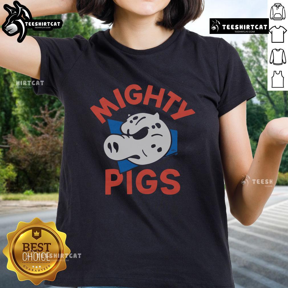 Alt Text: Good The Simpsons Springfield Mighty Pigs ladies tee featuring vibrant graphics and a comfortable fit for fans.