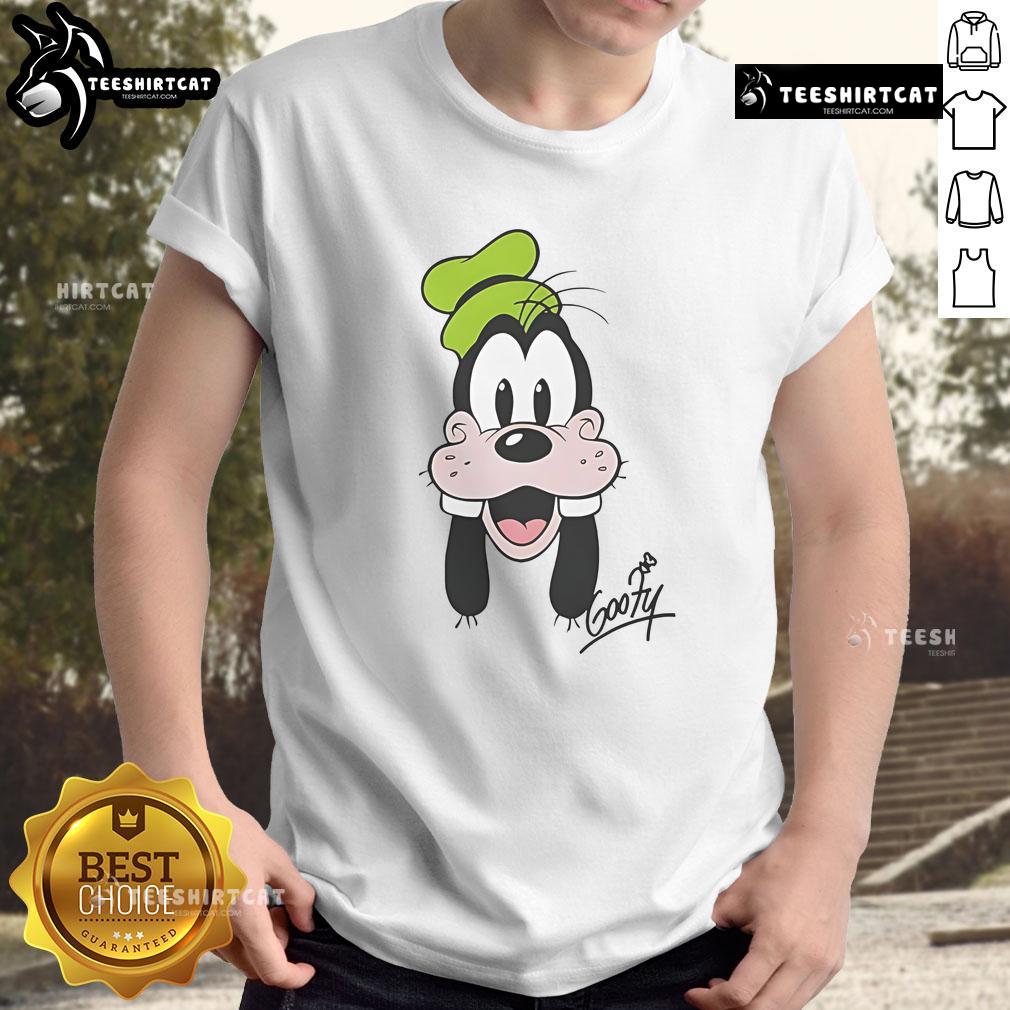 Goofy Disney Big Face T-Shirt featuring a vibrant illustration of Goofy's large smiling face, perfect for Disney fans.